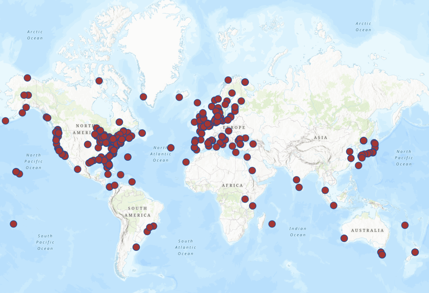 marine research vessel global database map